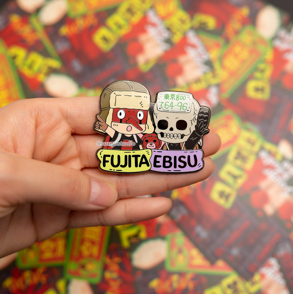 BACKORDER - DRHDR Fujita x Ebisu Hard Enamel Pin – Suugr Studio