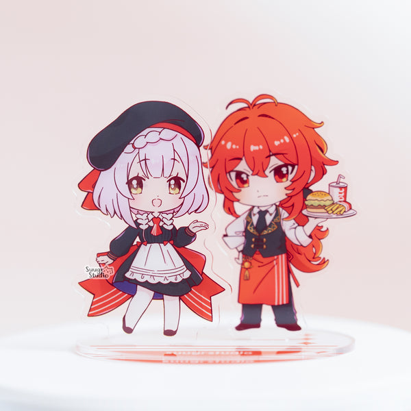 Genshin Impact Diluc & Noelle Outland Gastronomy 2-Side Acrylic Standee Set