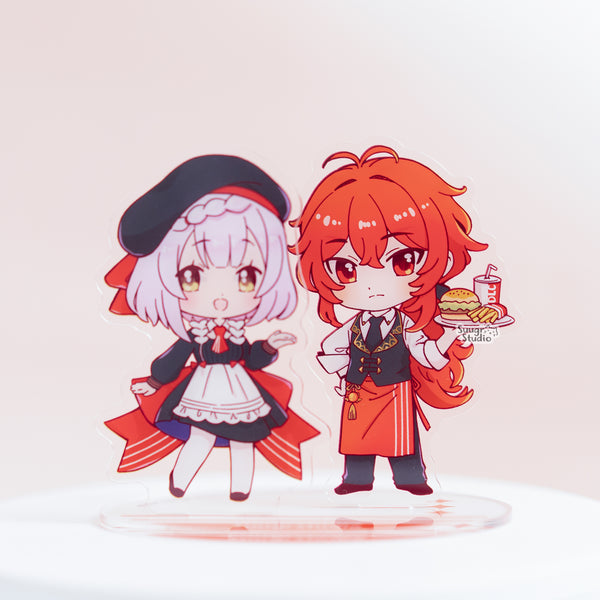Genshin Impact Diluc & Noelle Outland Gastronomy 2-Side Acrylic Standee Set