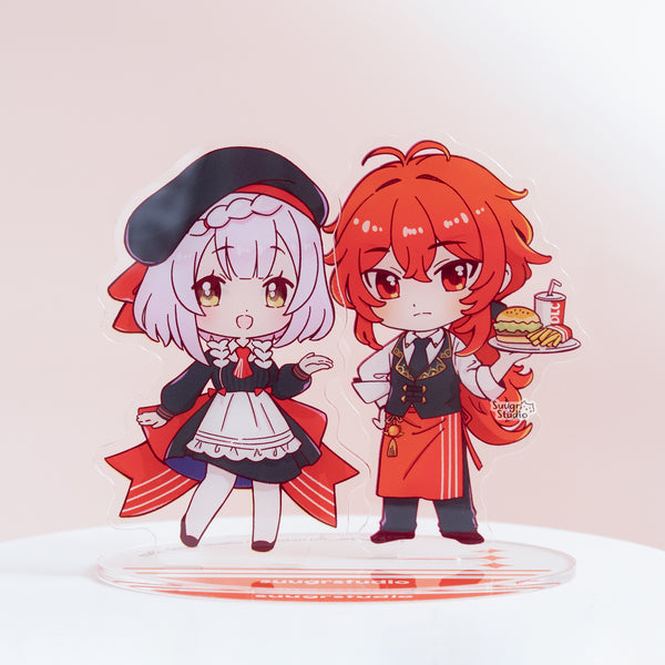 Genshin Impact Diluc & Noelle Outland Gastronomy 2-Side Acrylic Standee Set