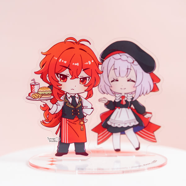 Genshin Impact Diluc & Noelle Outland Gastronomy 2-Side Acrylic Standee Set