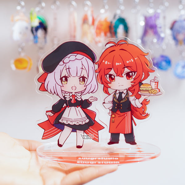 Genshin Impact Diluc & Noelle Outland Gastronomy 2-Side Acrylic Standee Set
