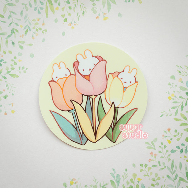 Miffy Tulip Sticker, Fan Merch
