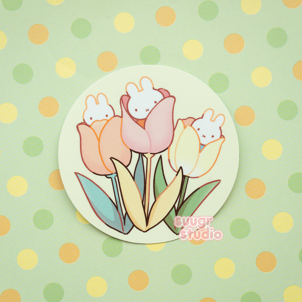 Miffy Tulip Sticker, Fan Merch