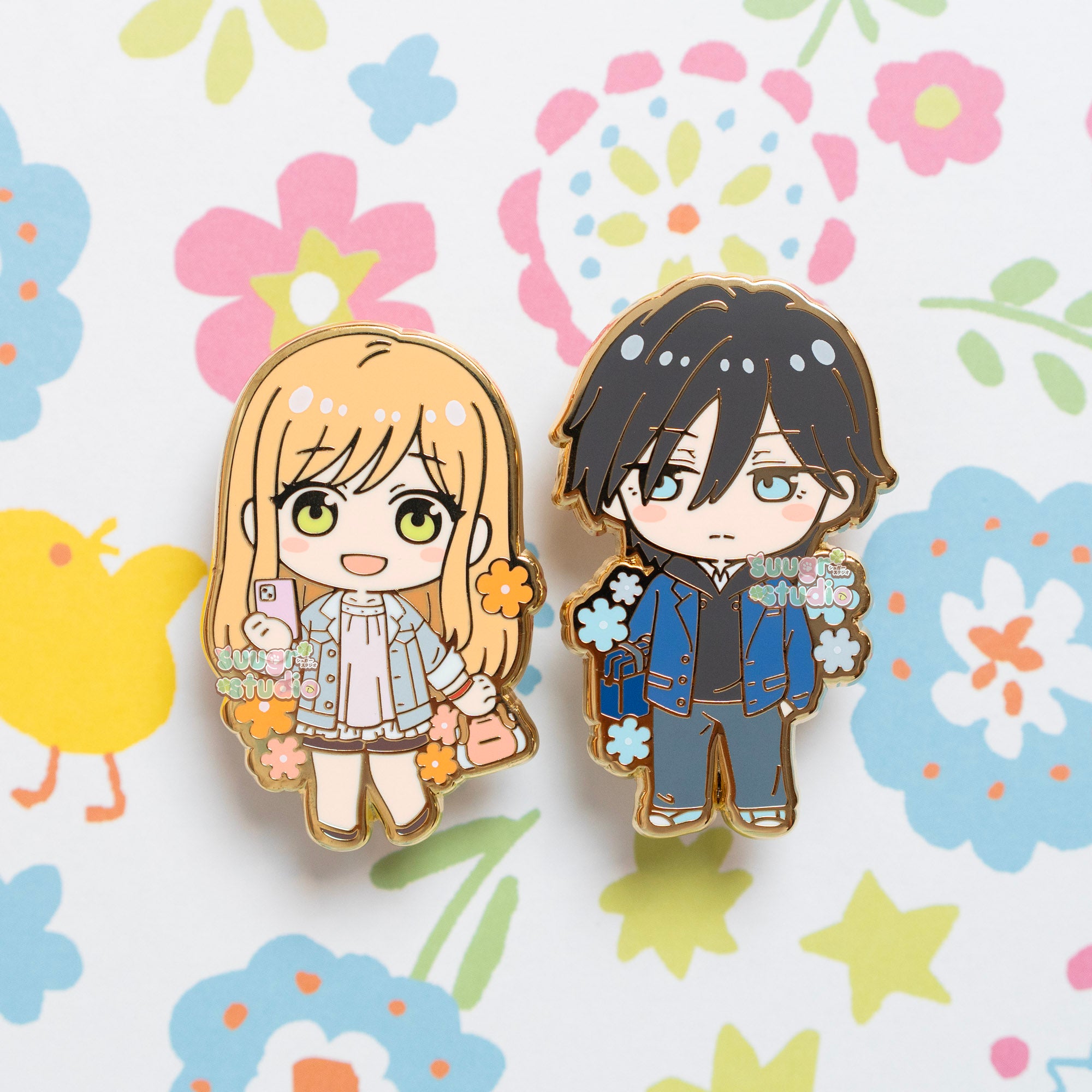 Akane and Yamada Hard Enamel Pin