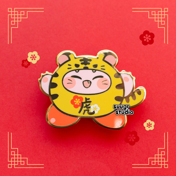 Chinese Zodiac Poyo Enamel Pin - Tiger