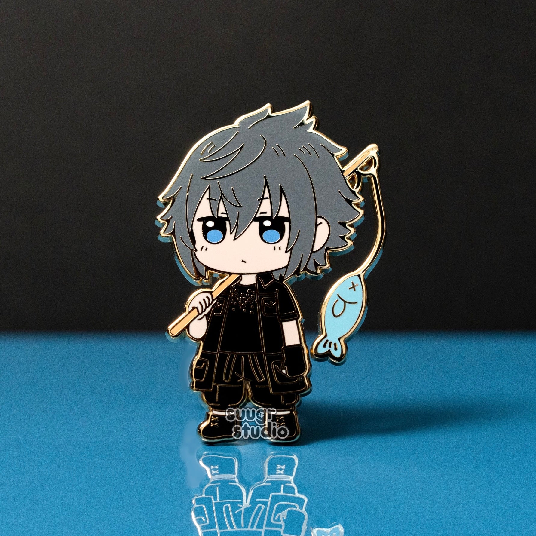Suugr Studio FF15 Noctis Prompto Ignis Gladiolus Hard Enamel Pin