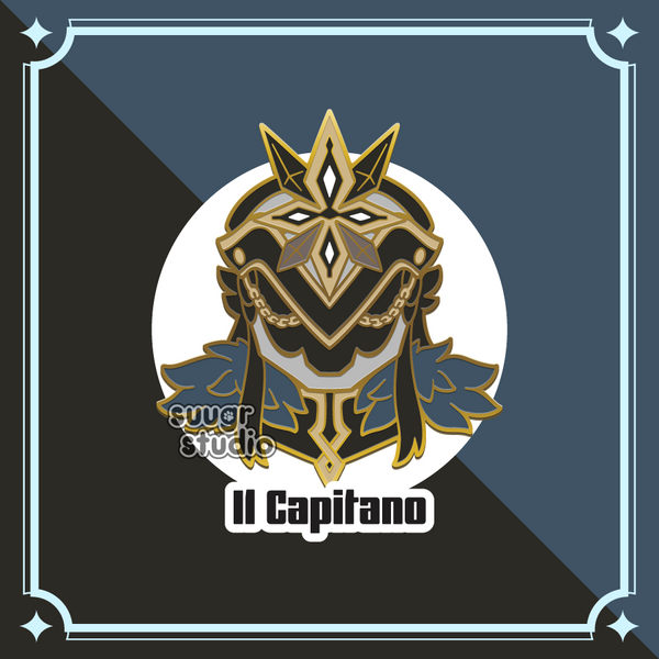 PREORDER - Genshin Impact Natlan Il Capitano and Mavuika Hard Enamel Pin