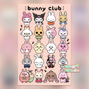 Bunny Club Print(Available in 2 Sizes)