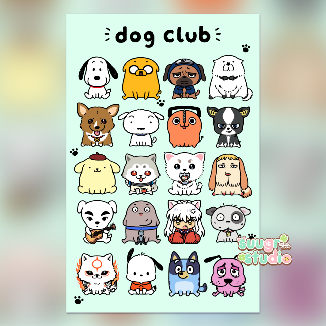 Dog Club Print(Available in 2 Sizes)