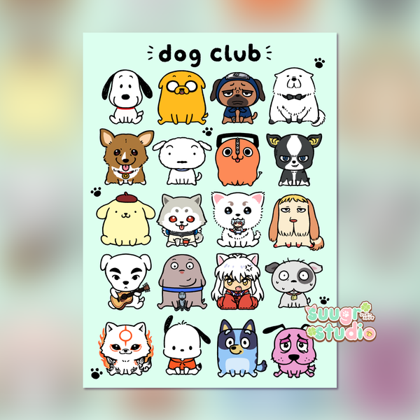 Dog Club Print(Available in 2 Sizes)