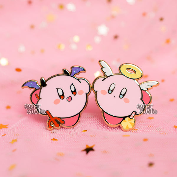 Devil and Angel Poyo Hard Enamel Pin, Halloween Collection