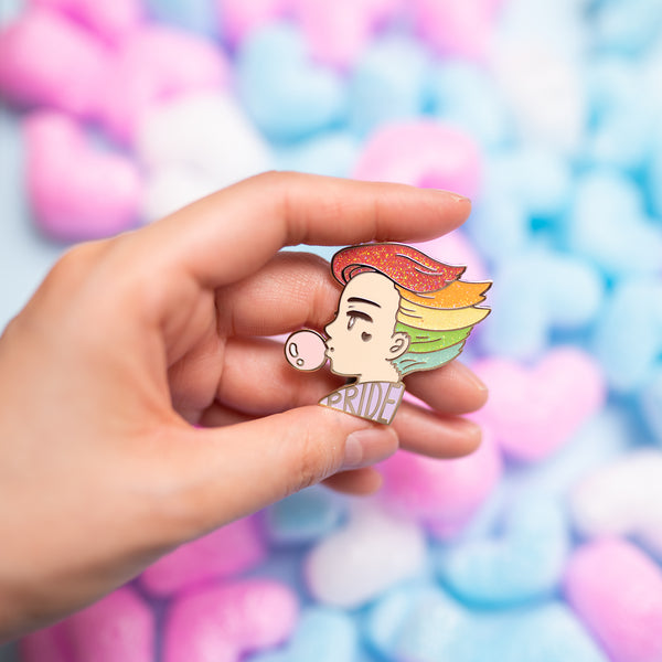 Charity LGBTQ BLM Pin - Bubble Gum Pride Month Hard Enamel Pin