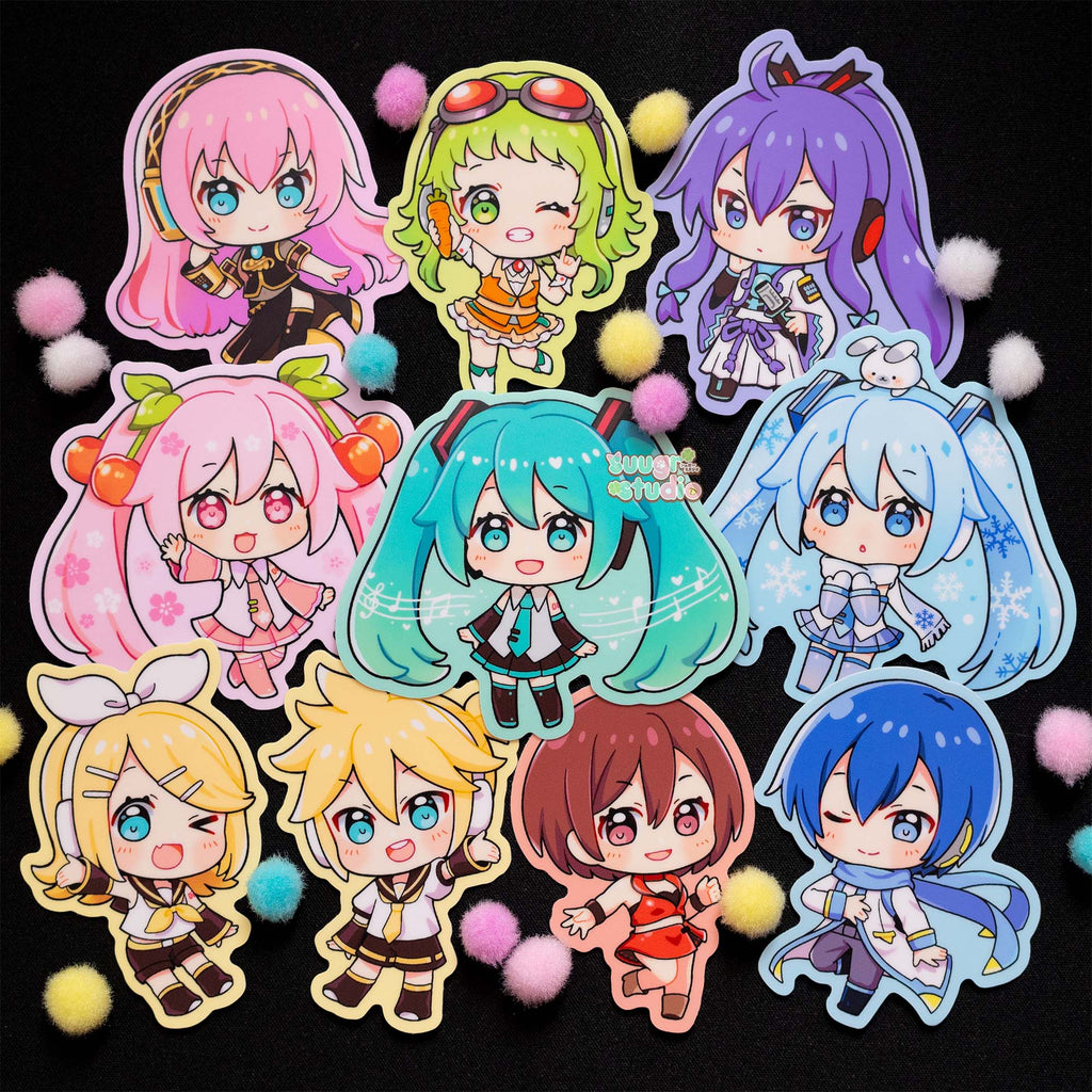 Virtual Vocalist Stickers - Miku, Snow Miku, Sakura Miku, Rin, Len