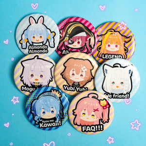 Holo Vtuber JP Button Badges, Fubuki, Miko, Suisei, Pekora, Marine, Coco, Korone, Okayu